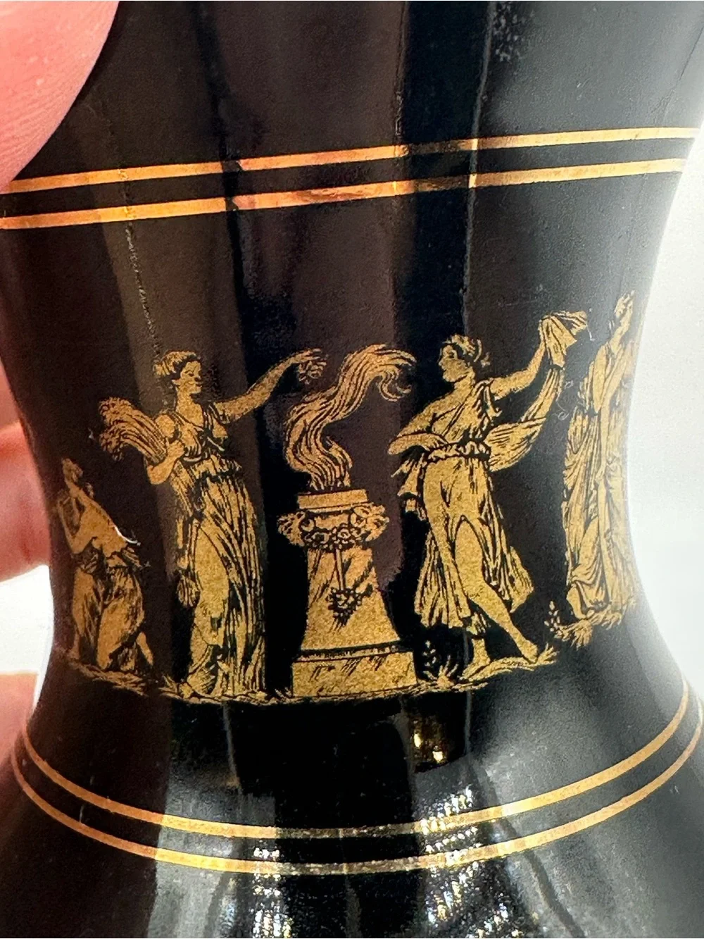 Vintage Greek SPARTHAS KERAMIK from Greece with decorative 24 K Gold detailing